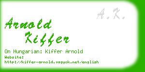 arnold kiffer business card